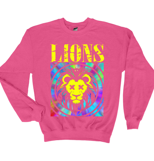 Sweatshirt Lions Grunge Youth and Adult