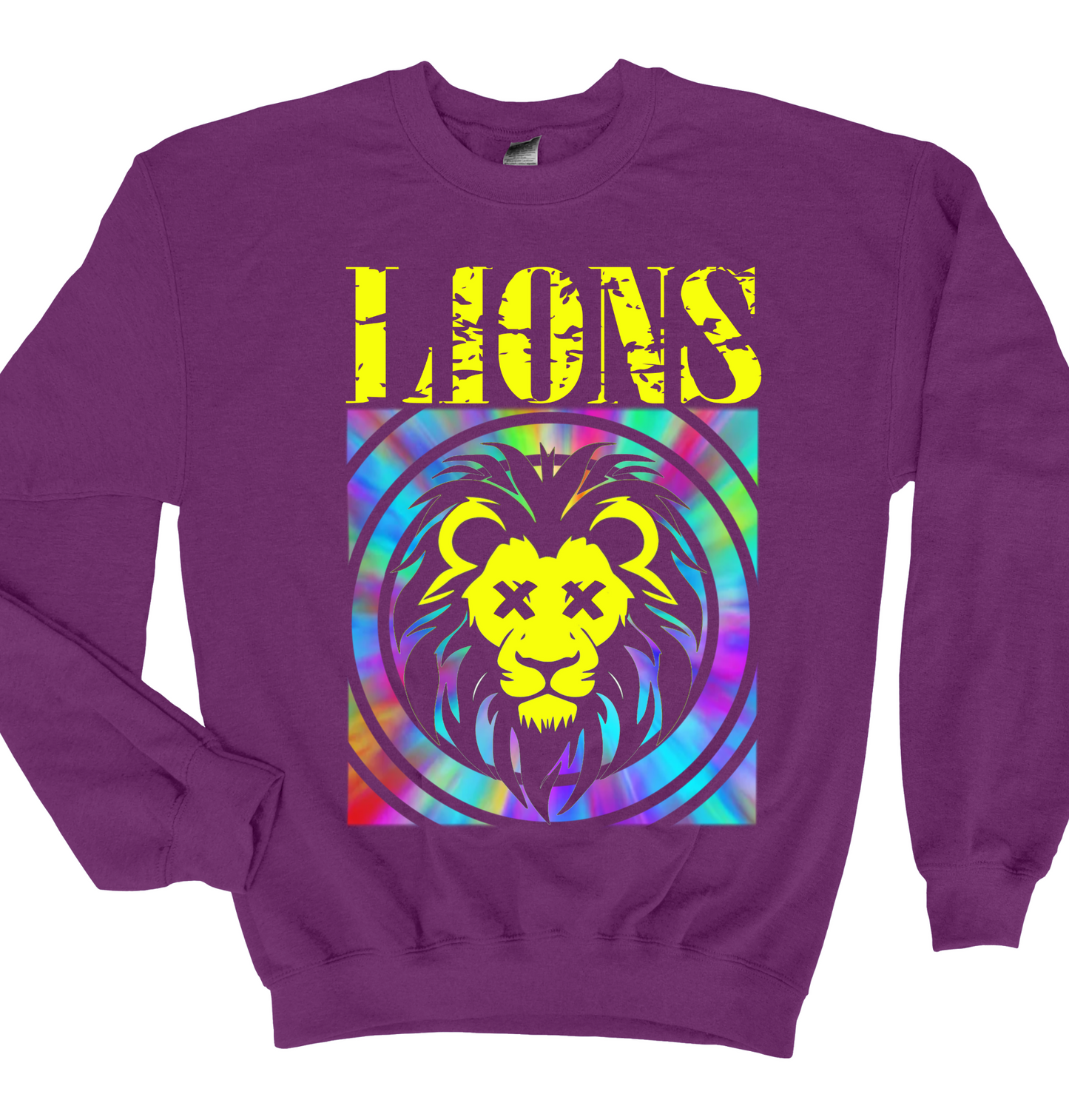 Sweatshirt Lions Grunge Youth and Adult